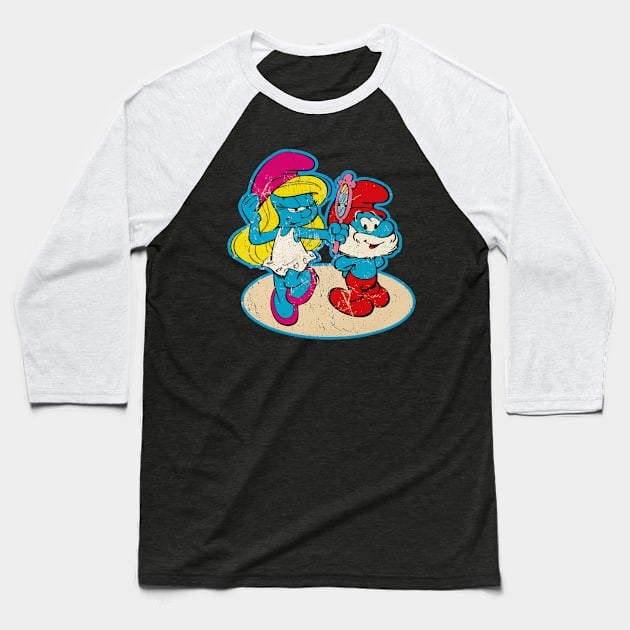 papa smurf and smurfette - vintage Baseball T-Shirt by ANIMALLL